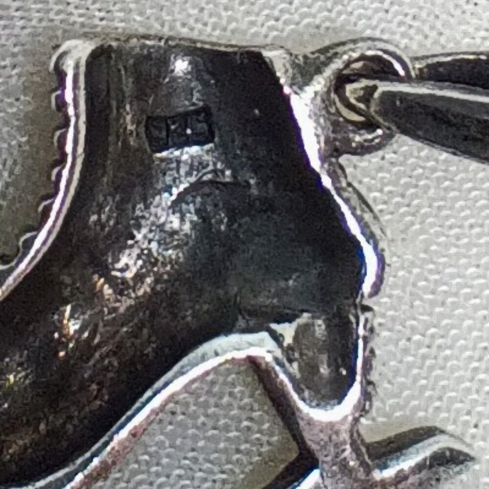 925 Sterling Silver Ice Skate 3D Dangle Charm Pendant - Picture 3 of 3